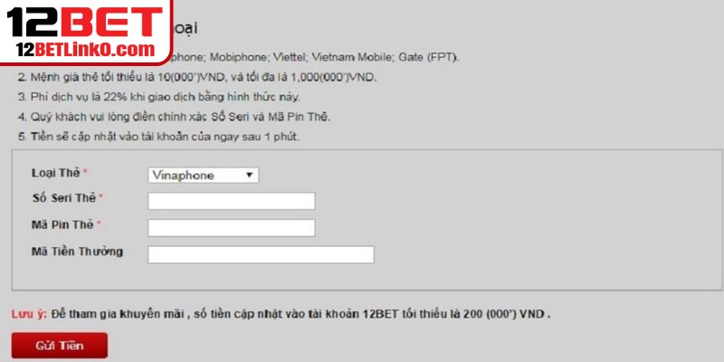 Đăng Ký 12BET - Hướng Dẫn Mở Tài Khoản Nhanh Chóng 8 Hướng dẫn nạp tiền 12BET đủ và chi tiết
